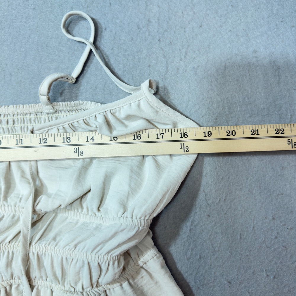 No Boundaries Romper Womens XL Cream Excellent Smocked Sweetheart Neckline - Picture 6 of 10